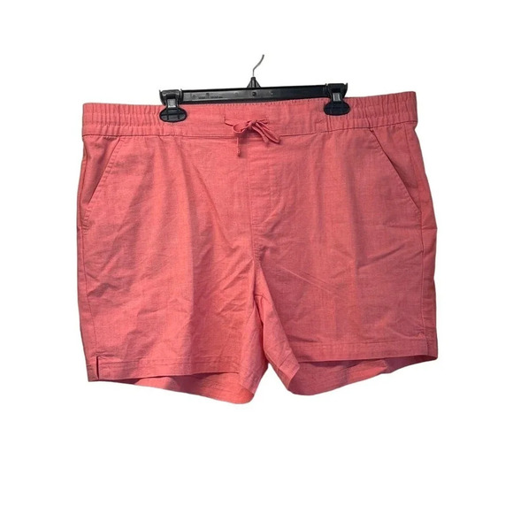 Magellan Womens 1X Sugar Coral Campfire Chambray Outdoors Shorts NEW - Picture 1 of 11